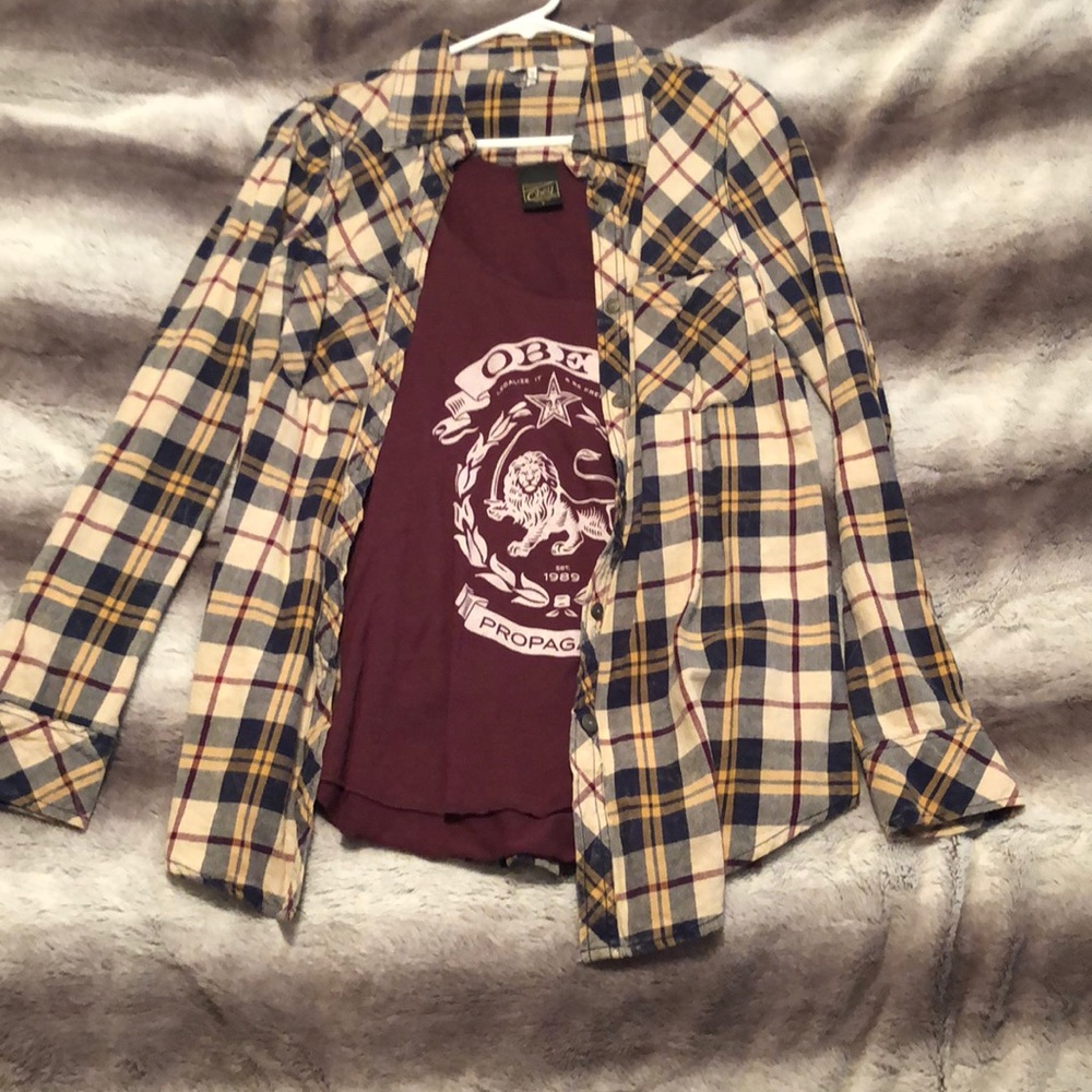 Flannel and tank top. Matching set